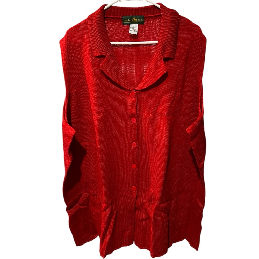 Hunter’s Run Red Button Front Sweater Vest Size 3X Old New Stock